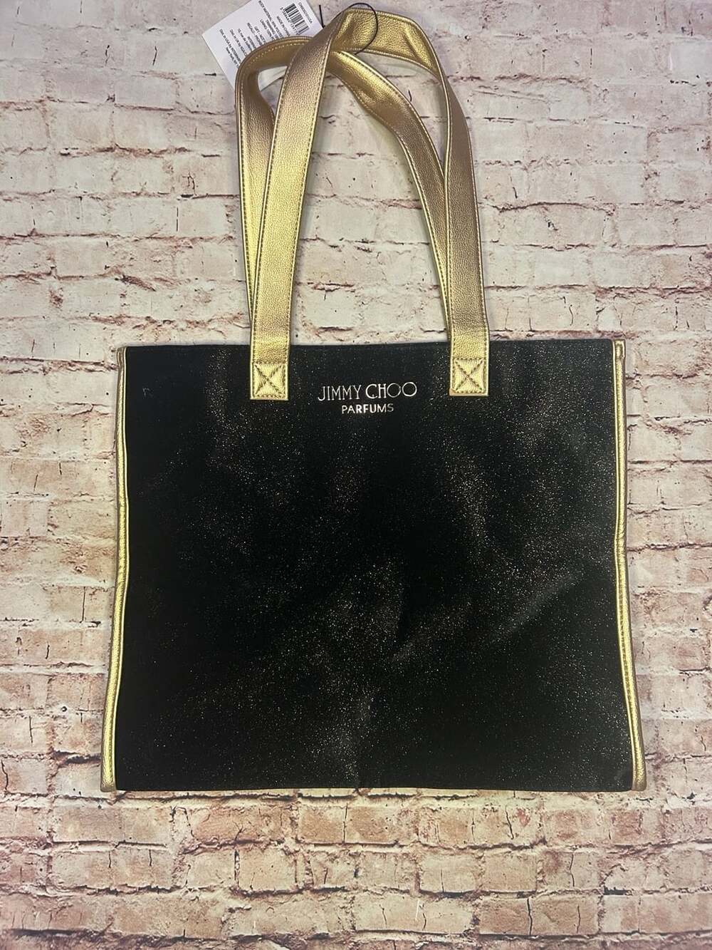 Jimmy Choo Parfums Black & Gold Glitter Shimmer Tote Bag